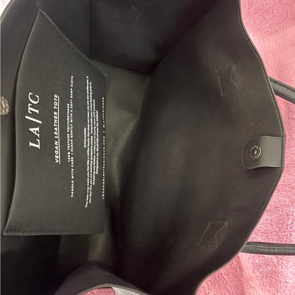 LATC Los Angeles trading co. large tote bag black vegan leather - Picture 3 of 4